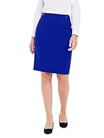 PATRORNA Women Knee Length Pencil Skirt (SPV8S104_Royal Blue_L)