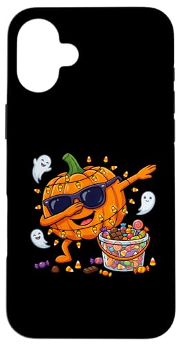 Dabbing Pumpkin �L�b�Y �j�̎q �c�� �ʔ��� �n���E�B�� �X�}�z�P�[�X iPhone 16 Plus �p