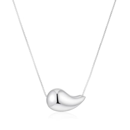 Image of Teardrop Necklace Earrings Jewelry Set for Women, Dupes Drop Dainty 14k Gold Plated Water Hypoallergenic Pendant Necklace