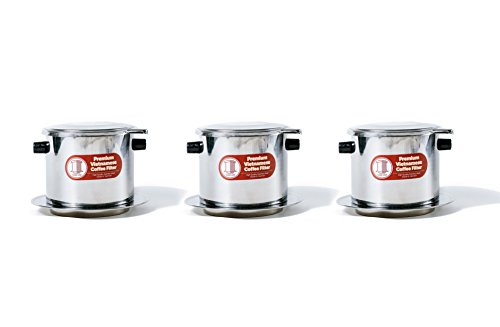 15 Ounce Vietnamese Phin Coffee Filters, Make Restaurant Quality Coffee at Home- 3 Pack