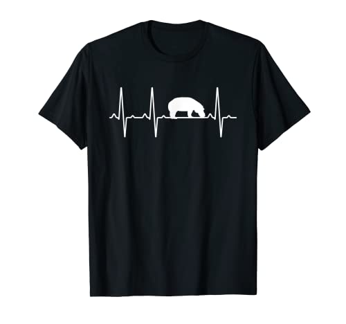 Hippopotamus Heartbeat regalo para hombres mujeres caballo río amante Camiseta
