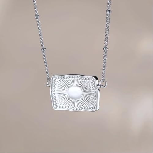 fomissky-sisa Mini Belt Buckle Necklace with Initial, Personalized Cow Tag Pendant Necklace Western Necklace for Women Silver Tone4