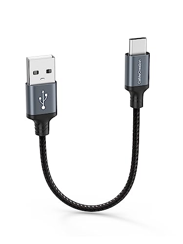 CableCreation 6 inch Short USB C Cable, USB to USB C Cable 3A Fast Charging for Car Carplay, Power Bank, Galaxy S23, S22 S21 Z Flip,iPad etc