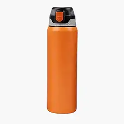 Garrafa Térmica Inox 316 800ml Squeeze Premium Antivazamento Longa Duração Academia Trabalho Escola Viagem Esportiva Hidratante Bebida Fria Quente (Laranja)