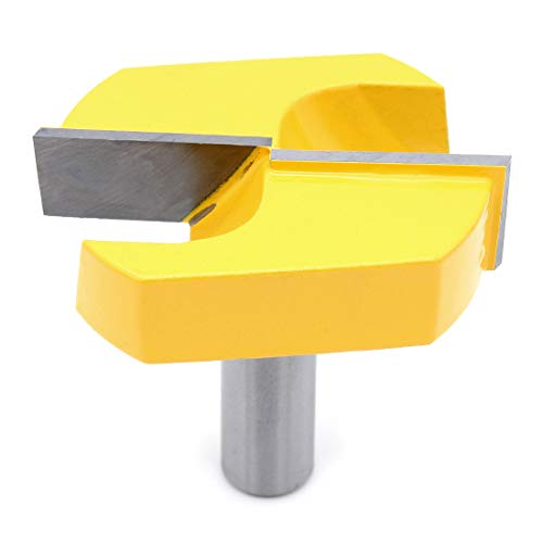 DingGreat 1/2 Inch Shank Fresa per Spianare Lastre, Diametro 2-1/4 pollici fresa in carburo a doppia scanalatura per la lavorazione del legno, fresa per superfici