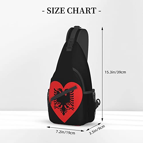 Mochila Cruzada Unisex Love Albania Flag miniatura 4