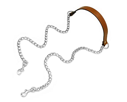 Chaîne de rechange 18mm en cuir véritable marron et métal argenté élégant pour sac