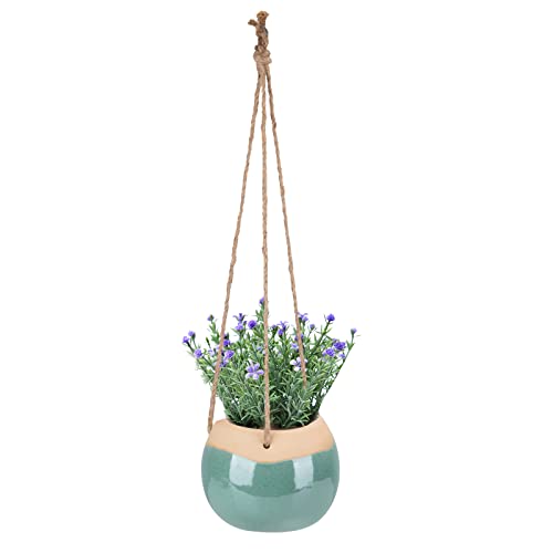 Chonsun Hanging Ceramic Planter 4 Inch Plant Pot Indoor Outdoor Planter Flower Pot Succulent Plant Pot Ceramic Mid-Century Planter Brown And Blue #TOP7
