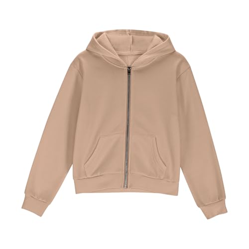 Zip Up Hoodies For Teen Girls Oversized Long Sleeve Zipper Sweatshirts Cute Fall Fleece Jacket Y2K Sweater With Pocket4