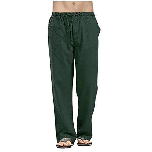 Pantalon en lin homme grande taille coupe droite anti-transpiration été