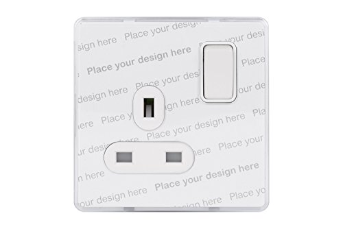 GGBGU3410CLRR - Copri-interruttore singolo piatto con interno 13 A colore: trasparente bianco