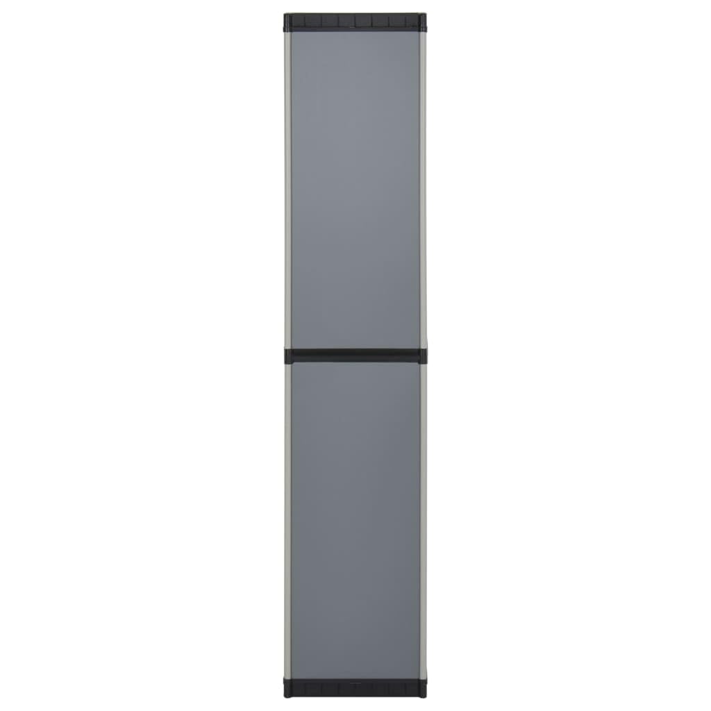 vidaXL Armoire de Rangement de Jardin 3 Étagères Armoire à Outils Meuble de Stockage Fournitures Ménagères Patio Extérieur Gris/Noir 34x40x168cm