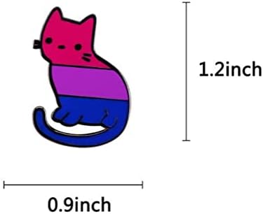Rainbow Cat Brooch Badge Enamel Pins LGBT Lapel Pins LGBTQ Flag Colors Lapel Pins Bisexual Transgender Supports Gifts