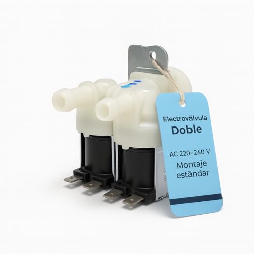 RECAMBIOS DREYMA Electroválvula Lavadora 2 Vías Salida 180º Brida Horizontal Universal Ø12 Entrada 3/4' Dos salidas Øexterior 12mm Øinterior 8,5mm 220V Agua Fría LA0423700 058782