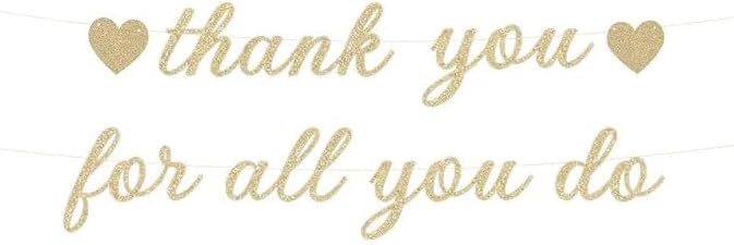 Amazon.com: Pre-Strung Thank You For All You Do Banner No DIY Champagne ...