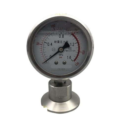 Manomètre à membrane YTP-60BF inox anti-vibration pour contrôle de pression de fluide 0.6MPA