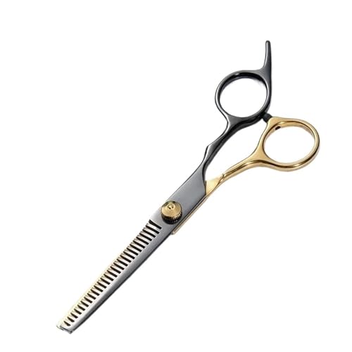 LXLAEOANG Tijeras De Peluquero Profesionales, Tijeras De Entresacar For Peluquería/barbería Doméstica, Tijeras De Peluquería Negras Y Doradas para Corte de Pelo Bricolaje(Color 2)