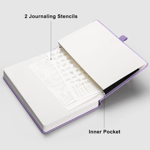 Carnet A5 grille pointillée RETTACY violet avec pages numérotées et poche intérieure - 6