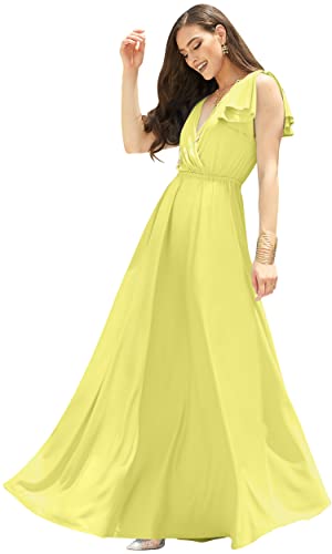 Image of KOH KOH Womens Long Sleeveless Bridesmaid Wedding Guest Prom Maxi Dress