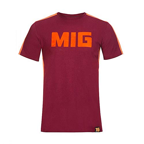 84% Cotone - 16% Poliestere Vr46 Andrea Migno, Tshirt Uomo, Bordeaux, XL