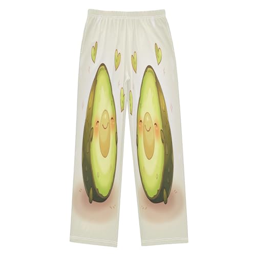 Boys' Pants Avocado Green Heart Long Bottoms Jogger Pants Elastic Waist Trousers with Pockets S-XL