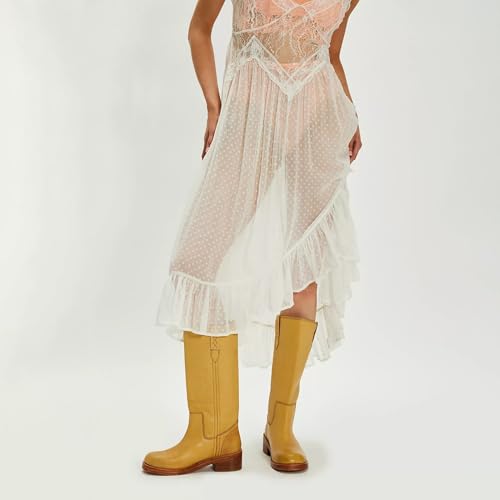 Vintage Knee High Boots for Women Round Toe Mid Calf Boots Pull on Comfortable Casual Chunky Low Heel Long Boots for Winter Fall2