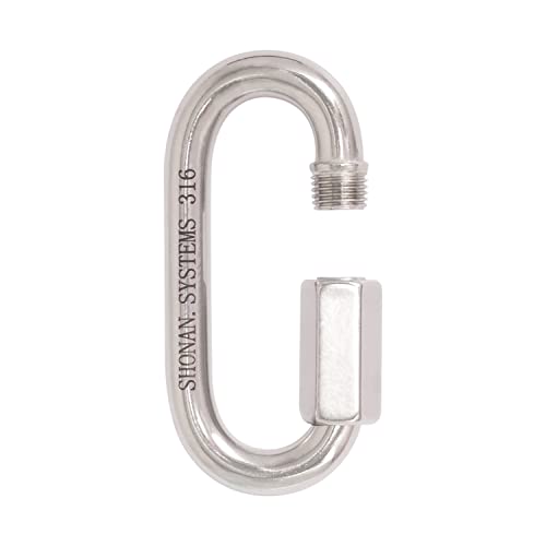 SHONAN 3.5 Inch Chain Quick Link Heavy Duty Large Carabiner Stainless Steel 316 Marine Grade Quick Link Connector, Corrosion Resistant Chain Connector, 1512 Lbs Capacity, 1 Pc
