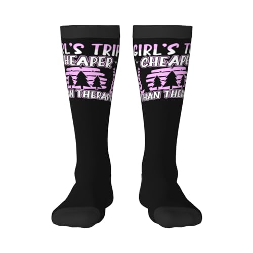 Women'S Knee High Socks Girl'S Trip Vacation Camping Adventure Athletic Thin High Stocking Sport Casual Tube Socks