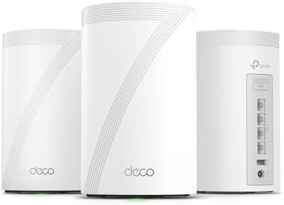 TP-Link Tri-Band WiFi 7 BE10000 Whole Home Mesh System (Deco BE63) | 6-Stream 10 Gbps | 4 ร 2.5G Ports Wired Backhaul, 4ร Smart Internal Antennas | VPN, AI-Roaming, MU-MIMO, HomeShield (3-Pack)