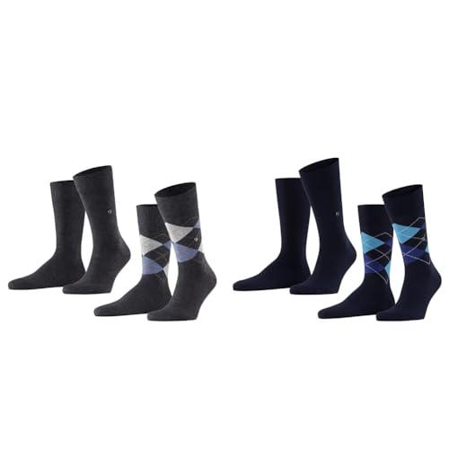 Chaussettes Burlington de qualité supérieure en maille grise et marine 40-46