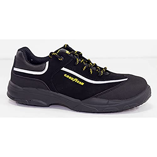 Goodyear G1388601C - Zapatos de Seguridad Unisex - Nobuk Negro S3 SRC - Protección y Durabilidad - Ideal para Diversas Actividades Laborales - Talla 42