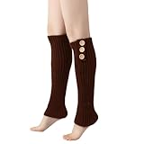 LCDIUDIU 3 Pares De Calcetines Hasta La Rodilla para Mujer, Negros, Con Botones, De Punto Con Cable, Hasta El Muslo, Calcetines Por Encima De La Rodilla, Extra Largos, Medias para Botas, Calentadore