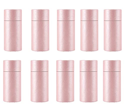 Qixivcom 10 Packs 30ml Empty Kraft Paper Jar Tube Round Paper Cardboard Boxes Paperboard Tube Containers with Lid Essential Oil Bottle Packaging Box Gift Paper Tube Packing Box for Tea Coffee(Pink)