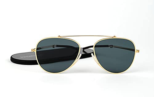 ThinOptics Milano Aluminum Case + Aviator Sunglasses, Gold Frame/G15 Lens, 54 mm4
