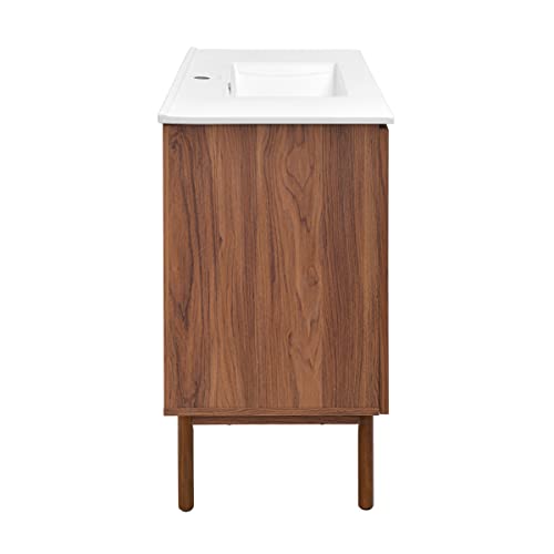 Image of Classe 36 inch Freestanding Bathroom Vanity in Brown Oak with Sink Top