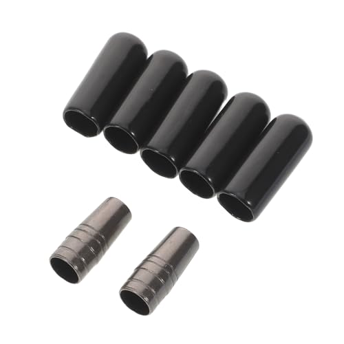 Abaodam Tapas Metálicas para Punta de Varilla Larga 10 Mm, Kit 2 Unidades con 5 Fundas de Goma Resistentes para Reparación y Accesorios de Sombrilla para Exteriores