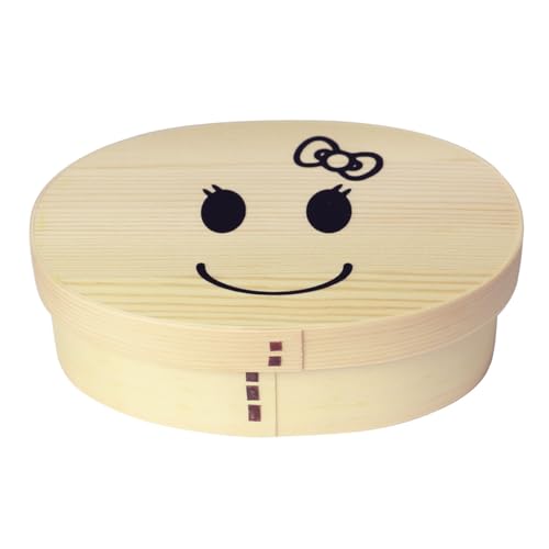 曲げわっぱ弁当箱 500ml お弁当箱 まげワッパちゃん 曲げわっぱ 弁当箱 一段 白木 漆塗り かわいい 入学 新生活 まげわっぱ 子ども 男の子 女の子 男子 女子 1段 ランチボックス ニコニコ にこにこ 日本国内加工品(白木)