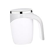 hemoton 1 pc tazza di miscelazione tazza di agitazione elettrica mescolando la tazza di caffè elettrico tazza di caffè elettrica bevanda calda ufficio acciaio inossidabile regalo bianca