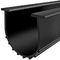 Garage Door U-Bottom Weather Stripping Kit Rubber Seal Strip Replacement, Weatherproofing Universal Sealing Professional Grade T Rubber,5/16" T Ends, 3 3/4" Width X 16 Feet Lenth (Black)