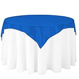 LinenTablecloth 60-Inch Square Satin Overlay Royal Blue