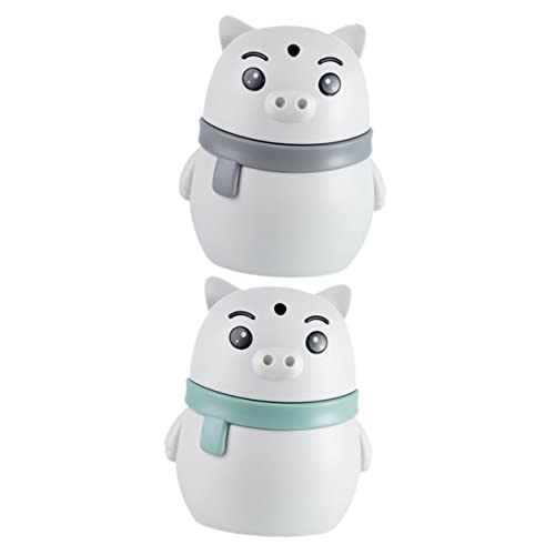 ABOOFAN 2pcs Cartoon Pig Toothpick Holders Automatic Push Type Dispensers Creative Toothpick Containers for Home Dining Table and Restaurant Use