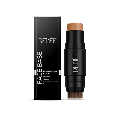 Image of RENEE Face Base Foundation Stick - Irish Cream, 8gm| Enriched with White Clay, Weightless, Long-lasting, Velvet Matte Finish formula Provides Full Coverage