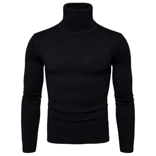 Men’S Cotton Turtleneck Knit Pullover Sweater Warm Solid Elastic Slim Fit Thermal Underwear Long Sleeve Jumper Top2