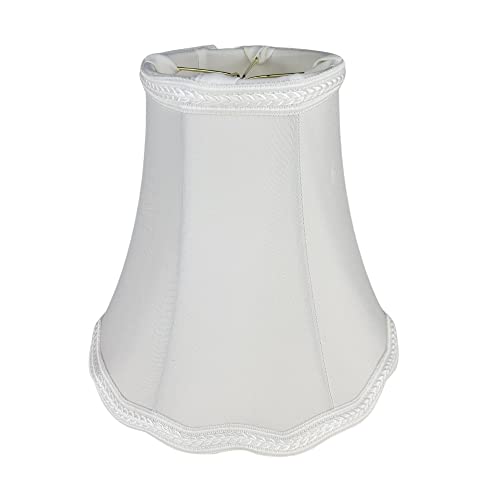 Image of Royal Designs, Inc. Scalloped Bell Designer Lamp Shade, Round Clip Fitter, DSO-83RC-8WH, 4 x 8 x 7.25, White