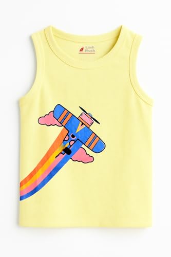 Image of Lush Plush Baby Boys & Baby Girl Relaxed Fit Colour Printed Cotton Vest | Ganji | Banian | Baniyan | Kids Sando for Infant Newborn Toddler