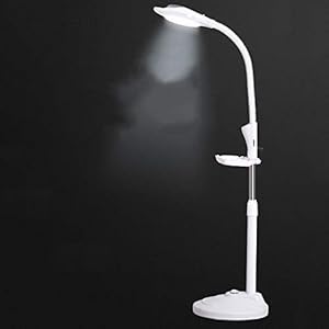 Dioptrie LED Magnify lamp met 2 USB-standplaatsen Cold Light voor schoonheid tattoo nail lezen kranten amplification vloerlamp wit-220V-52W