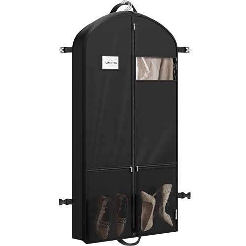 Simple Houseware 54'' Travel Garment Bag with Pockets for Suits, Dresses, Coats, Tuxedos, Heavy Duty 300D Polyester