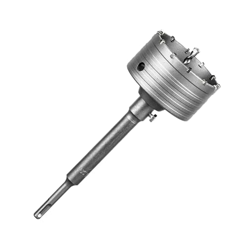 SALI Scie Cloche Beton Couronne de Forage 100mm SDS Plus M22 Filetage Couronne Carotteuse Foret Tige 220mm Foret Pour Scie Murale Set de Scies Cloche pour...