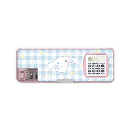 Studio Oh! Sanrio Sweet Daisies Cinnamoroll Organizer Case Multifunction Storage Box with Calculator Sharpener & Magnetic Closures Large Capacity for Travel Crafts Accessories & Everyday Storage