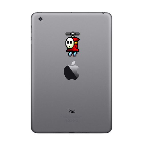 Retro 8-Bit Red Fly Guy Decal from Super Mario Brothers for MacBook, iPad Mini, iPhone 5S, Samsung Galaxy S3 S4, Nexus, HTC One, Nokia Lumia, Blackberry